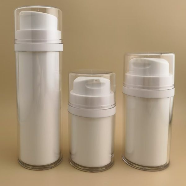 White Empty Plastic Refillable Cosmetic Airless Vacuum Pump Jar Container 30ML 50ML 100ML PP Skincare Cream Bottle