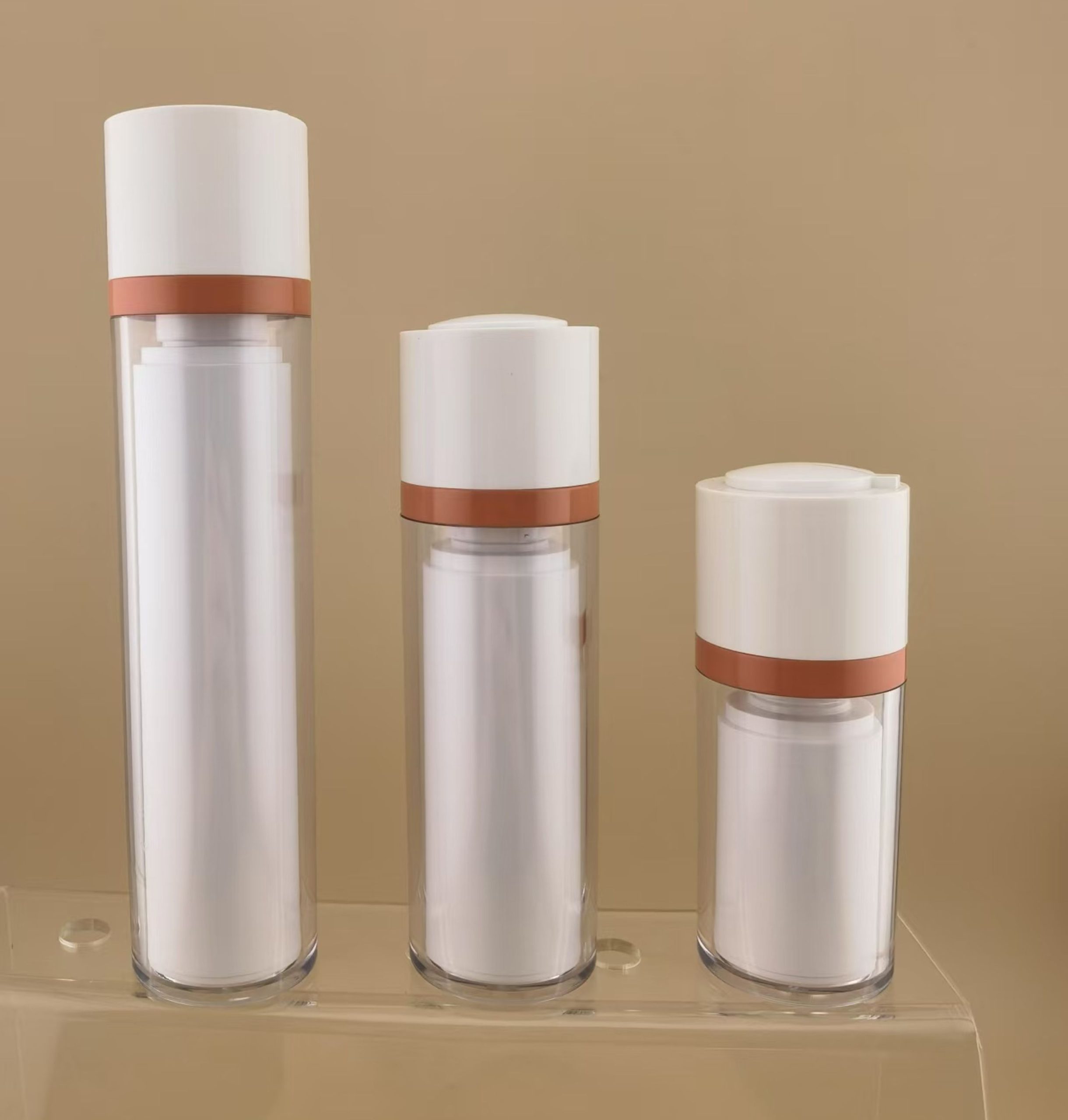 Empty Twisting Transparent Cream Cosmetics Lotion Serum Plastic Spray Airless Pump Bottle