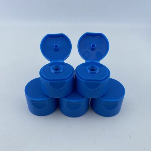 Blue Color Smooth 24/410 Plastic Lid Flip Top Cap for Cosmetic Bottle