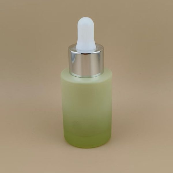 New Design Matte Clear Gradual Change Green Smooth Round Dropper Bottle K-GBL30 for Soaking Lotion