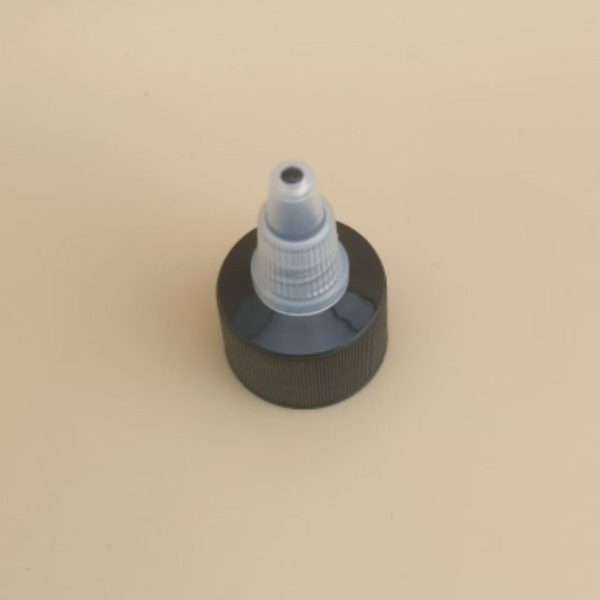 Black Plastic Ribbed Jelly Cap for Paint Bottles