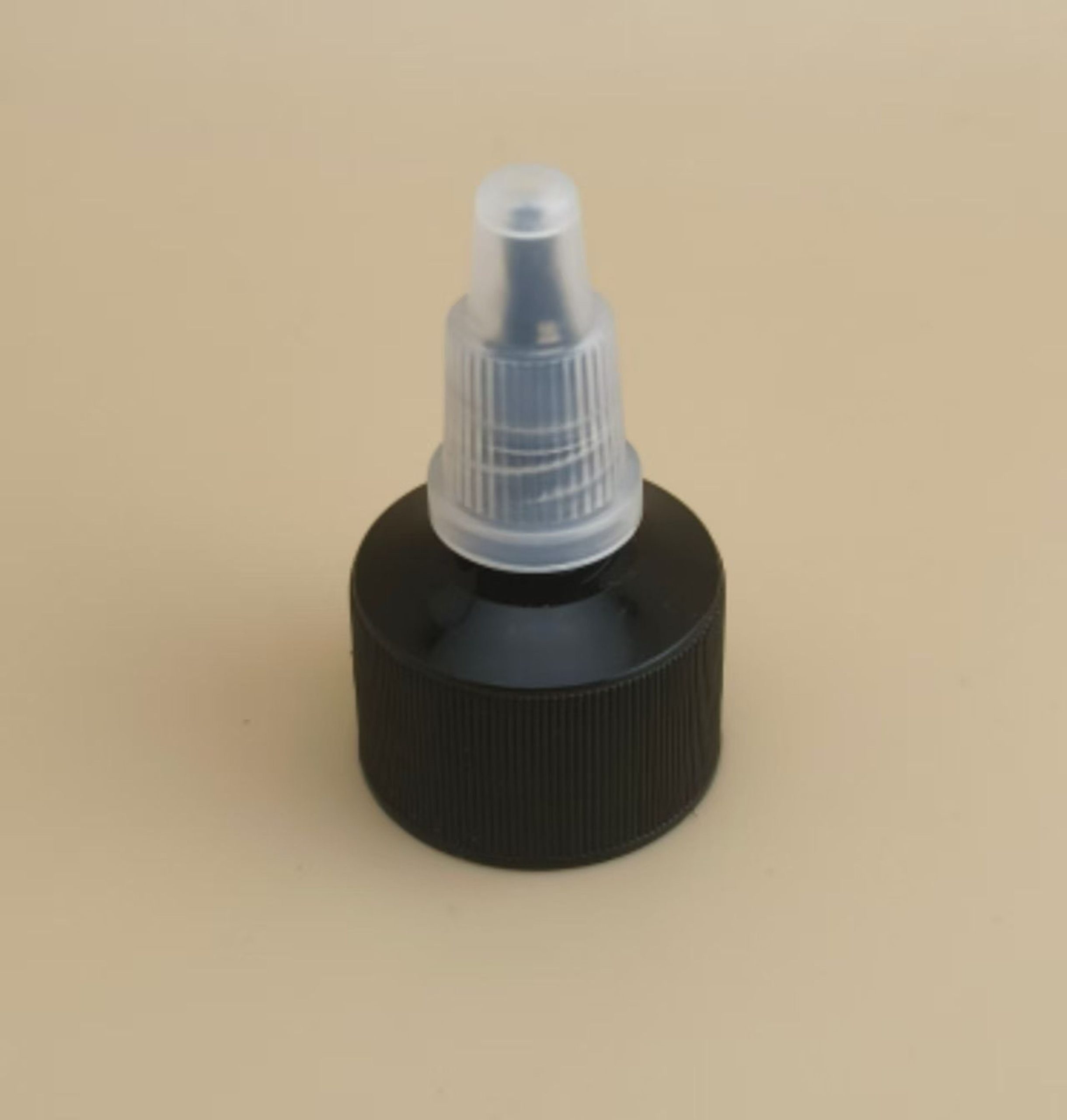 Black Plastic Ribbed Jelly Cap for Paint Bottles - Image 3
