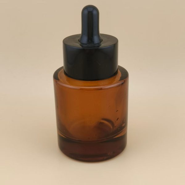 Delicate Design Clear Brown Smooth Round Dropper Bottle for Essence