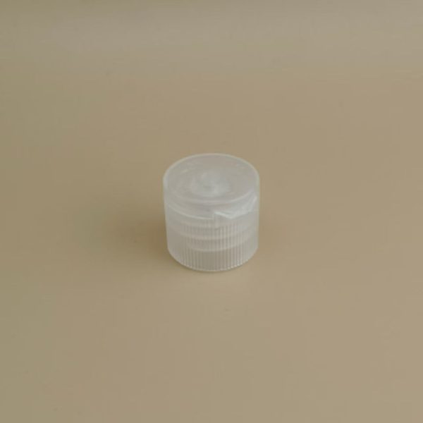 Small Clear Round Ribbed Plastic Cap for Cosmetic Bottles