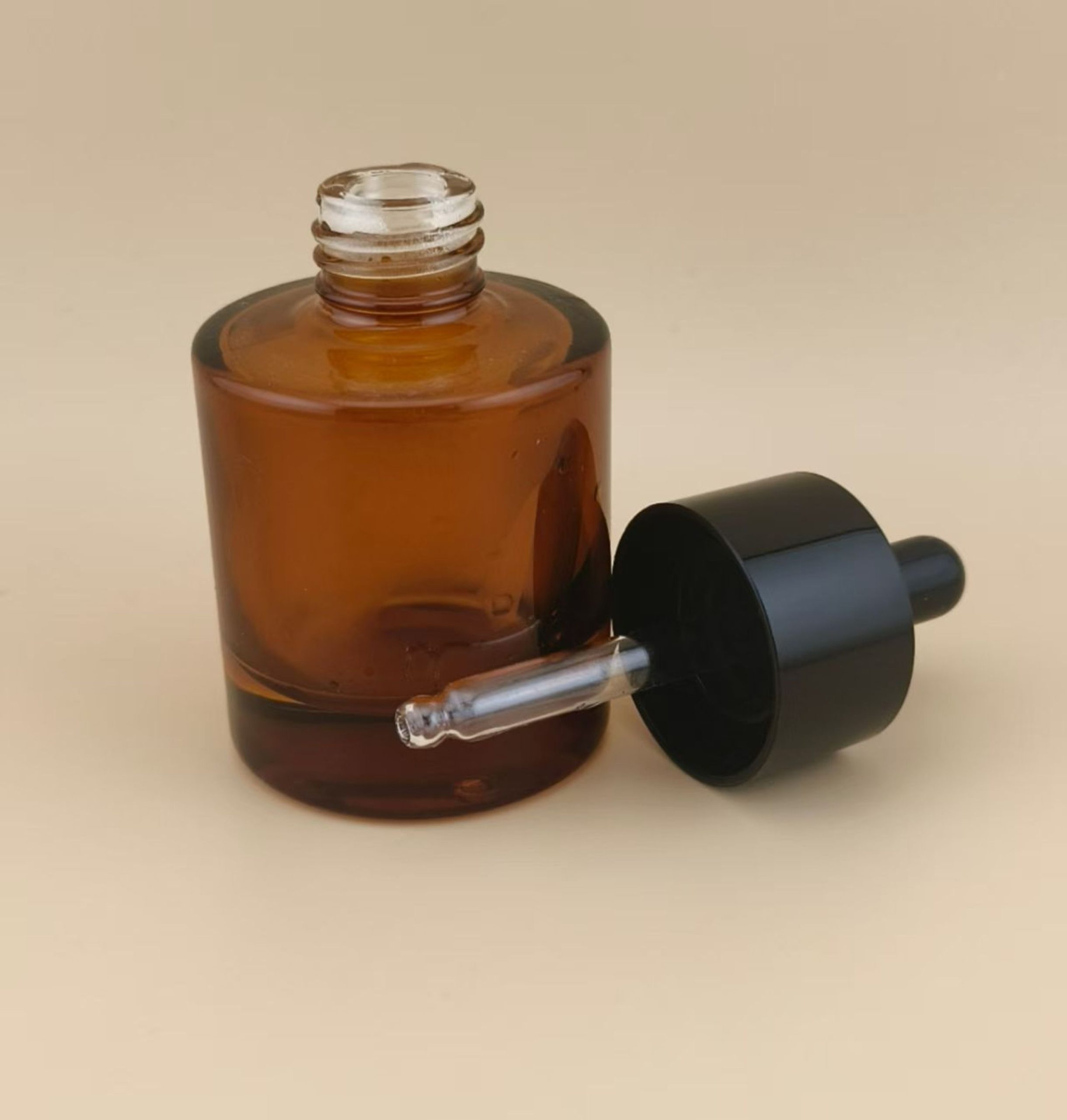 Delicate Design Clear Brown Smooth Round Dropper Bottle for Essence - Image 2