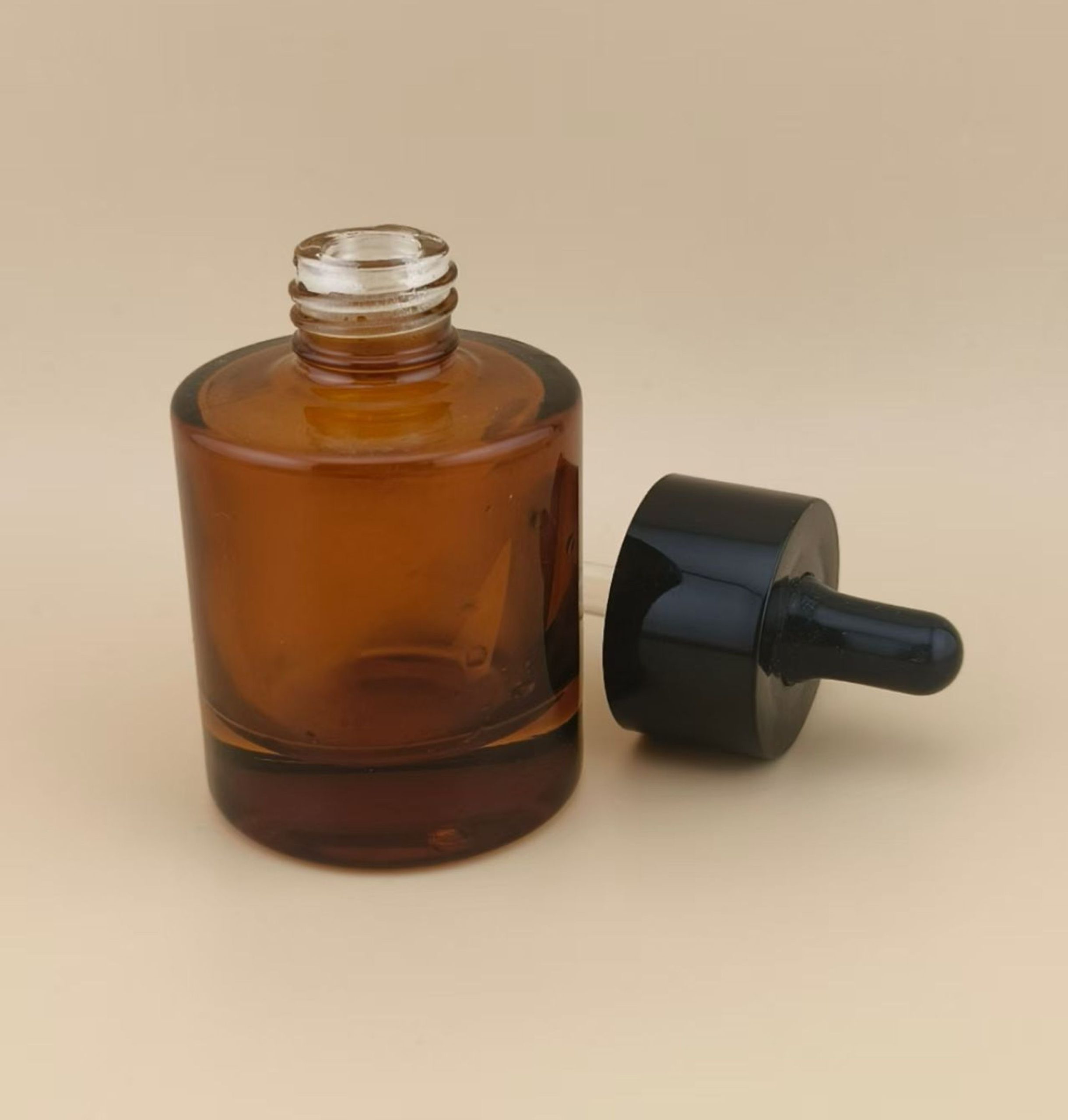 Delicate Design Clear Brown Smooth Round Dropper Bottle for Essence - Image 3