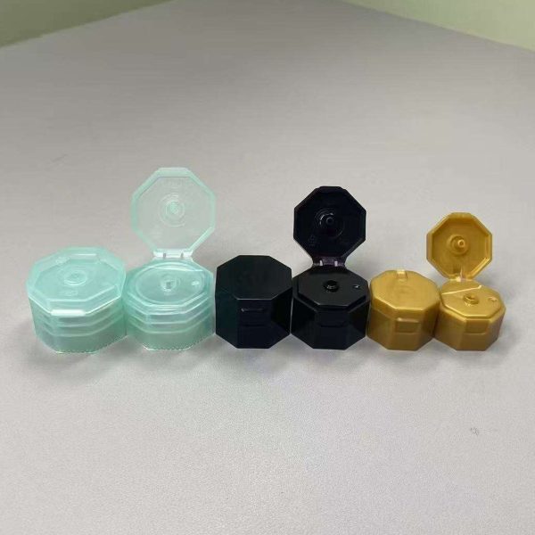 Octagon Shape 24mm Flip Top Caps Plastic Special Shape Snap Caps