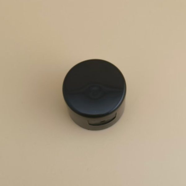 Black Plastic Round Smooth Cap for Cosmetic Bottles
