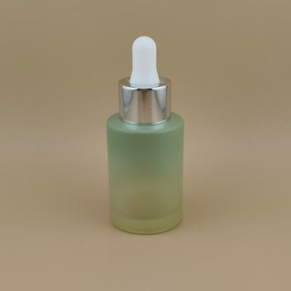 New Design Matte Clear Gradual Change Matcha Green Smooth Round Dropper Bottle K-GBL30 for Soaking Lotion