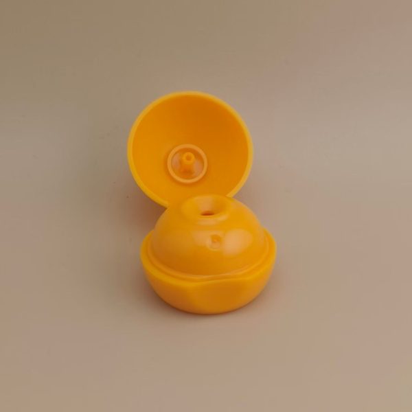 Cosmetic Packing 20mm 24mm Ball Shape Plastic Bottle Cap Yellow Flip Top Cap