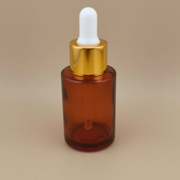New Design Clear Light Brown Smooth Round Dropper Bottle K-GBL30 for Essence