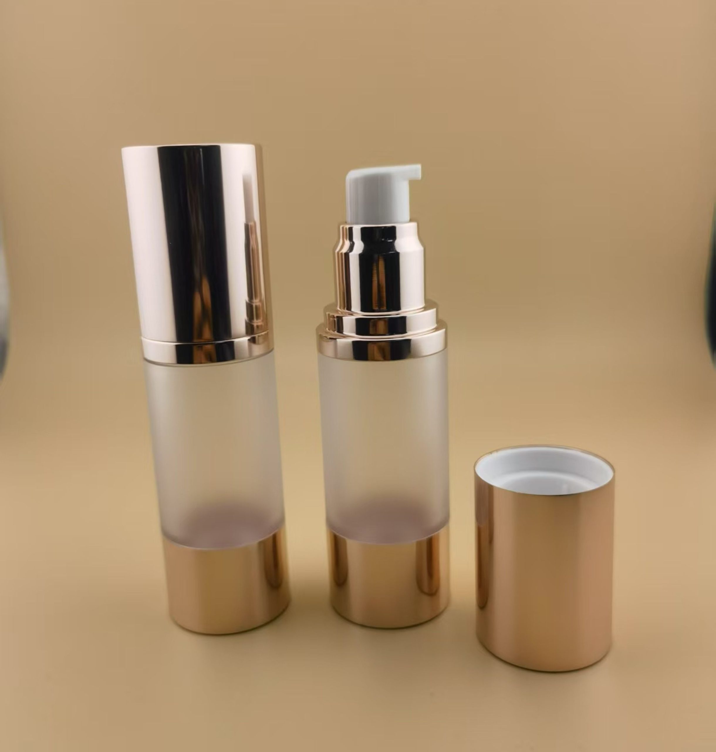 with Lid for Cosmetic Packaging Airless Cream Pump Bottle